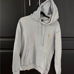 Light Gray Hoodie with Embroidered Logo